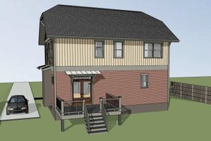 Exterior - Rear Elevation for Craftsman House Plan #79-297 - 3 bed, 2.5 bath