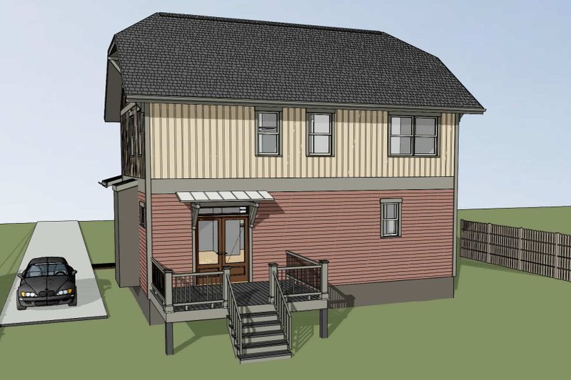 House Plan Design - Exterior - Rear Elevation for Craftsman House Plan #79-297 - 3 bed, 2.5 bath