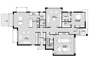 Floor Plan - Main Floor for Modern House Plan #496-25 - 4 bed, 2.5 bath