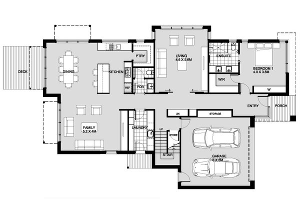 Modern Floor Plan - Main Floor Plan #496-25