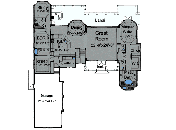 European Floor Plan - Main Floor Plan #115-140