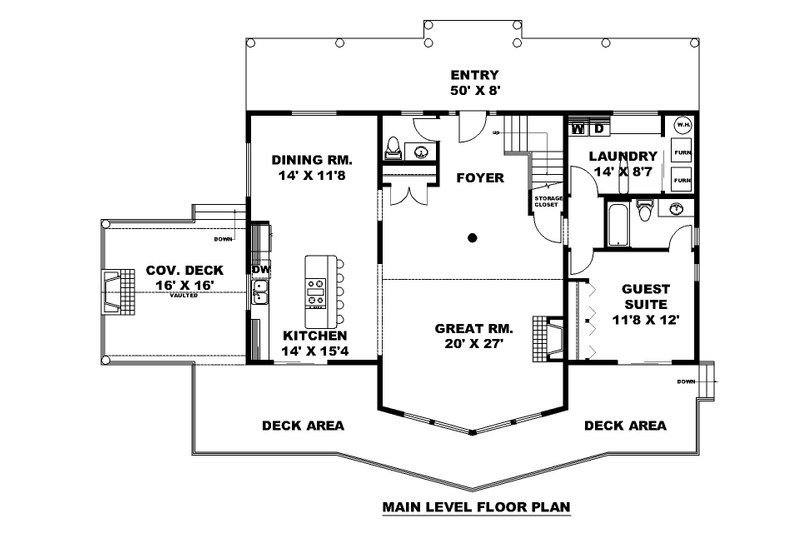 House Plan Design - Floor Plan - Main Floor for Craftsman House Plan #117-1077 - 4 bed, 3.5 bath