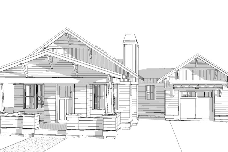 Home Plan - Exterior - Front Elevation 3 for Craftsman House Plan #895-156 - 2 bed, 2 bath