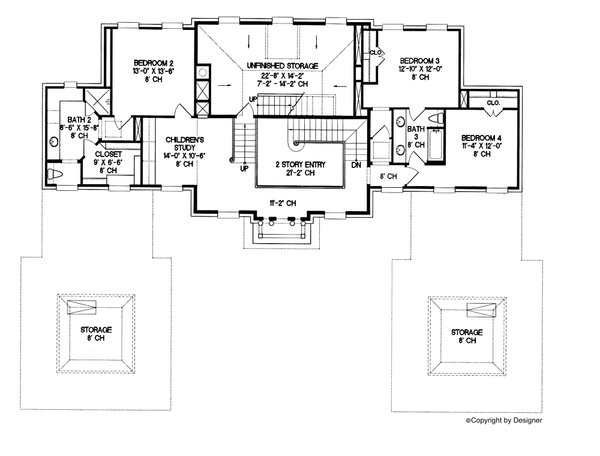 European Floor Plan - Upper Floor Plan #20-1118