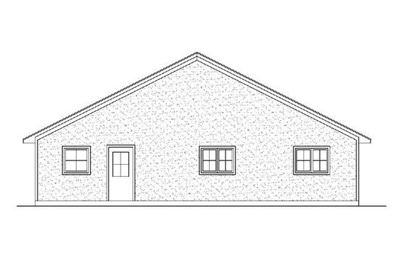 Exterior - Rear Elevation for Ranch House Plan #5-233 - 3 bed, 2 bath