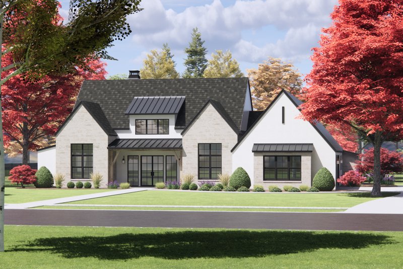 Architectural House Design - Exterior - Front Elevation 5 for European House Plan #1096-64 - 4 bed, 3.5 bath