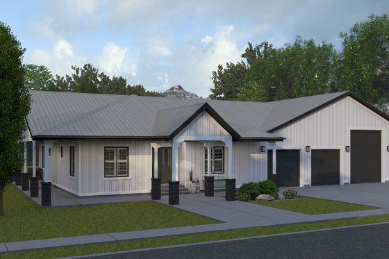 Exterior - Front Elevation 3 for Barndominium House Plan #1060-292 - 3 bed, 3.5 bath