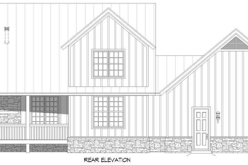 House Blueprint - Exterior - Rear Elevation for Farmhouse House Plan #932-1415 - 3 bed, 2.5 bath