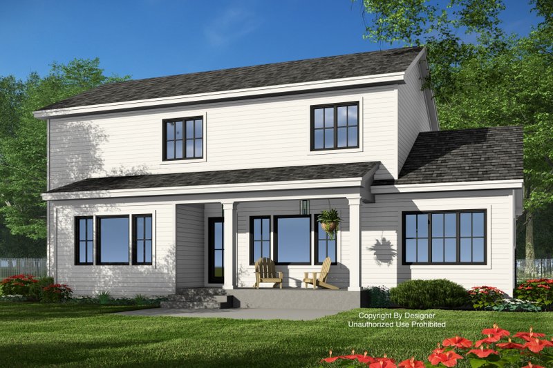 House Design - Exterior - Rear Elevation for Farmhouse House Plan #51-1377 - 3 bed, 2.5 bath