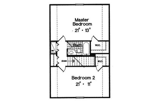 Floor Plan - Upper Floor for Traditional House Plan #417-121 - 2 bed, 1.5 bath
