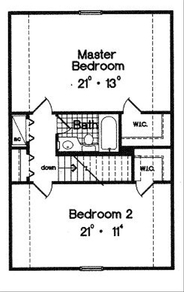 Traditional Floor Plan - Upper Floor Plan #417-121
