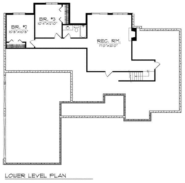 Traditional Floor Plan - Lower Floor Plan #70-301