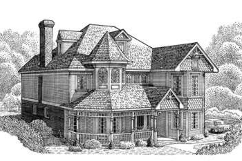 Architectural House Design - Victorian Exterior - Front Elevation Plan #410-156