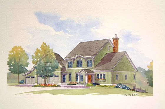 Exterior - Front Elevation for Traditional House Plan #901-106 - 4 bed, 3.5 bath