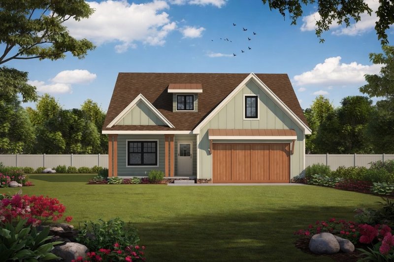 House Blueprint - Exterior - Front Elevation 3 for Farmhouse House Plan #20-2617 - 2 bed, 2.5 bath