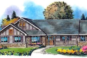 Ranch Exterior - Front Elevation Plan #18-4516