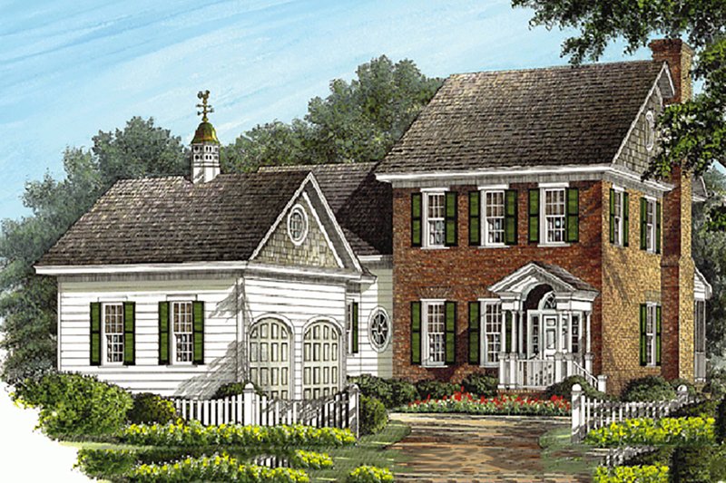 Architectural House Design - Colonial Exterior - Front Elevation Plan #137-187