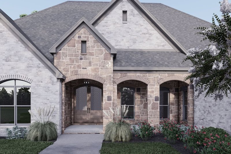 House Design - Exterior - Front Elevation 3 for European House Plan #923-403 - 4 bed, 4 bath