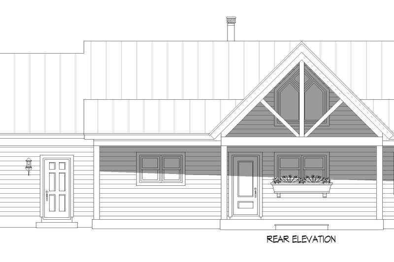 Home Plan - Exterior - Rear Elevation for Country House Plan #932-1439 - 2 bed, 2 bath