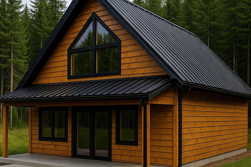 Cabin Style House Plan - 2 Beds 1 Baths 1185 Sq/Ft Plan #112-296 Exterior