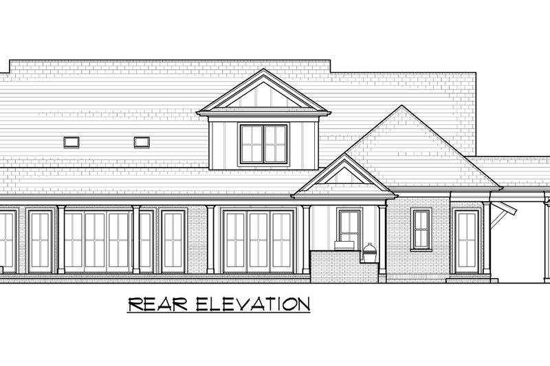 Architectural House Design - Exterior - Rear Elevation for Country House Plan #1054-97 - 4 bed, 4.5 bath