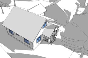 Exterior - Rear Elevation for Bungalow House Plan #528-4 - 3 bed, 2 bath