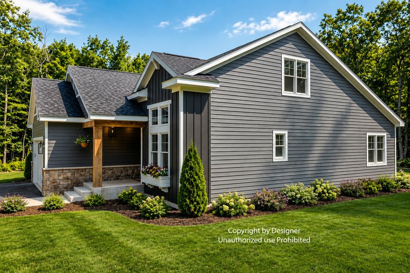 House Blueprint - Exterior - Front Elevation 3 for Craftsman House Plan #51-1540 - 3 bed, 2.5 bath