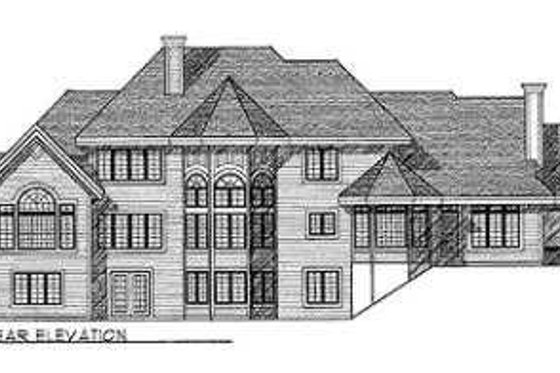 Exterior - Rear Elevation for European House Plan #70-536 - 4 bed, 3.5 bath