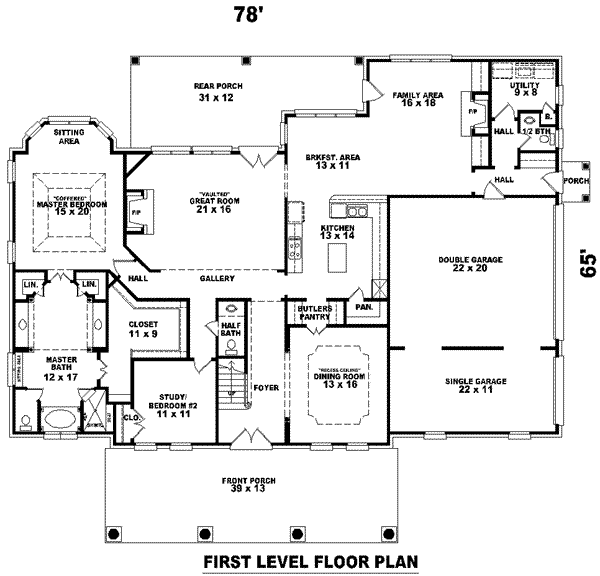 Southern Floor Plan - Main Floor Plan #81-1285