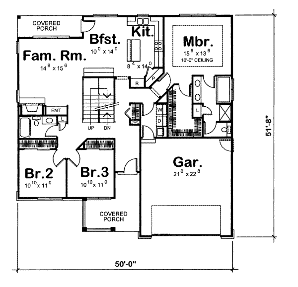 House Plan Design - Cottage Floor Plan - Main Floor Plan #20-874