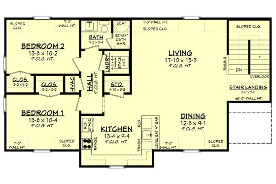 Floor Plan - Upper Floor for Farmhouse House Plan #430-332 - 2 bed, 1 bath