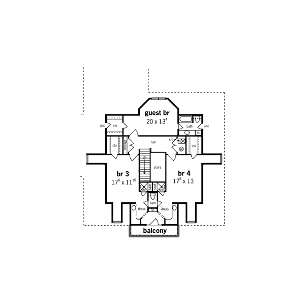 Dream House Plan - Southern Floor Plan - Upper Floor Plan #45-358