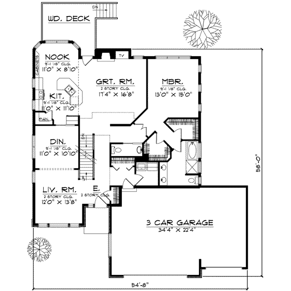 Architectural House Design - European Floor Plan - Main Floor Plan #70-602