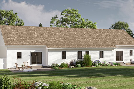 Exterior - Rear Elevation 1 for Traditional House Plan #455-386 - 3 bed, 2.5 bath