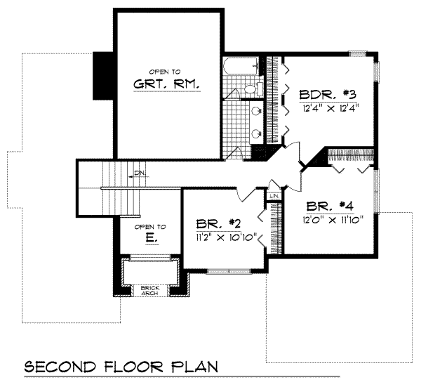 House Plan Design - Traditional Floor Plan - Upper Floor Plan #70-353