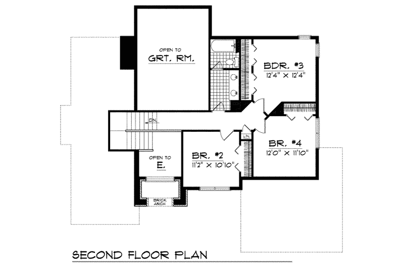 Home Plan - Floor Plan - Upper Floor for Traditional House Plan #70-353 - 4 bed, 2.5 bath