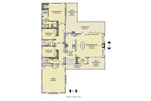 Floor Plan - Main Floor for Ranch House Plan #436-1 - 3 bed, 2 bath