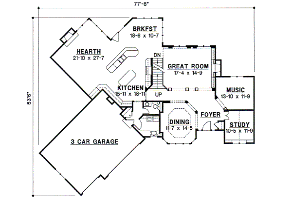 European Floor Plan - Main Floor Plan #67-611