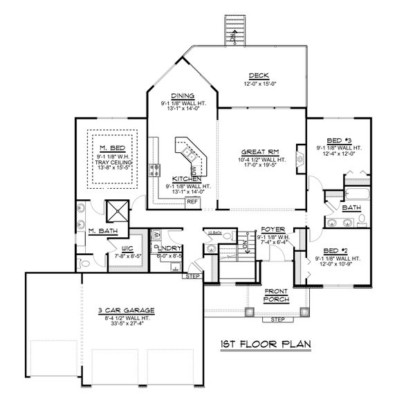 Country Floor Plan - Main Floor Plan #1064-69