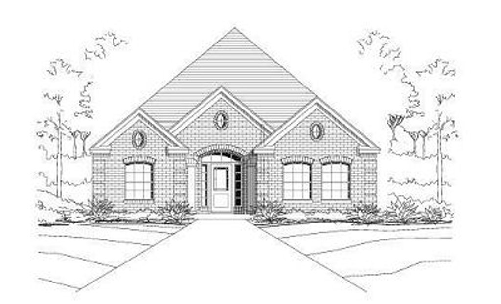 Exterior - Front Elevation 2 for European House Plan #411-701 - 3 bed, 2 bath