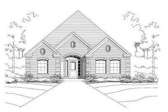 Exterior - Front Elevation for European House Plan #411-701 - 3 bed, 2 bath