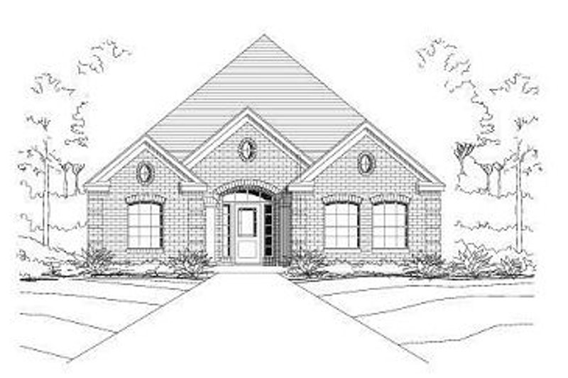Exterior - Front Elevation 2 for European House Plan #411-701 - 3 bed, 2 bath