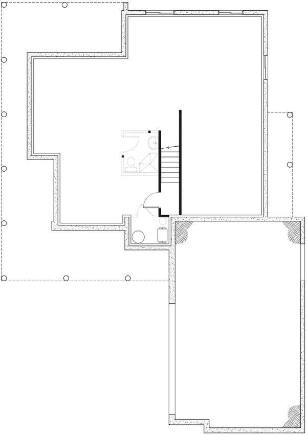 House Design - Floor Plan - Lower Floor for Farmhouse House Plan #23-587 - 4 bed, 2.5 bath