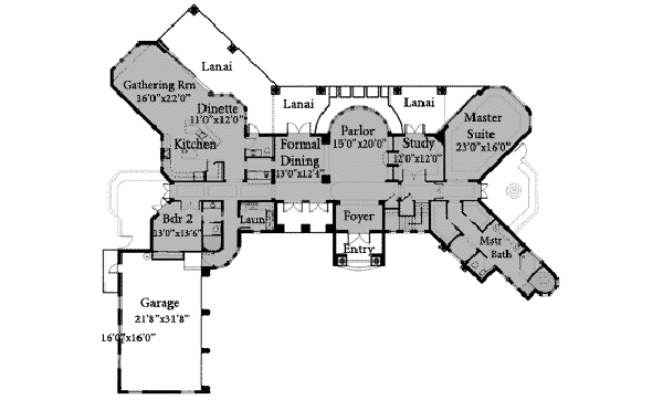 European Floor Plan - Main Floor Plan #115-124