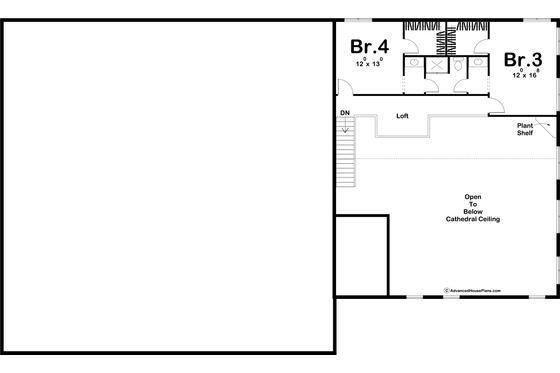 Floor Plan - Upper Floor for Barndominium House Plan #455-290 - 4 bed, 3 bath