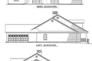 Exterior - Rear Elevation for Farmhouse House Plan #17-1037 - 4 bed, 2.5 bath