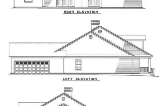Exterior - Rear Elevation for Farmhouse House Plan #17-1037 - 4 bed, 2.5 bath