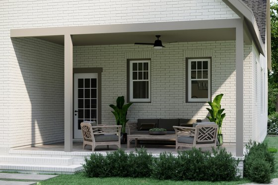 Exterior - Covered Porch for Tudor House Plan #461-101 - 5 bed, 3 bath