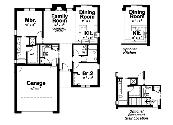 House Design - Ranch Floor Plan - Main Floor Plan #20-1508