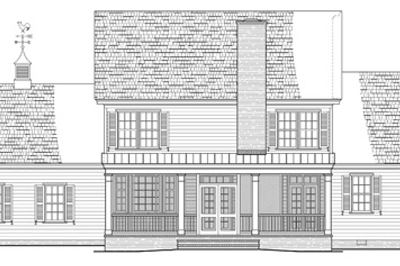 House Plan Design - Exterior - Rear Elevation for Farmhouse House Plan #137-398 - 6 bed, 4 bath